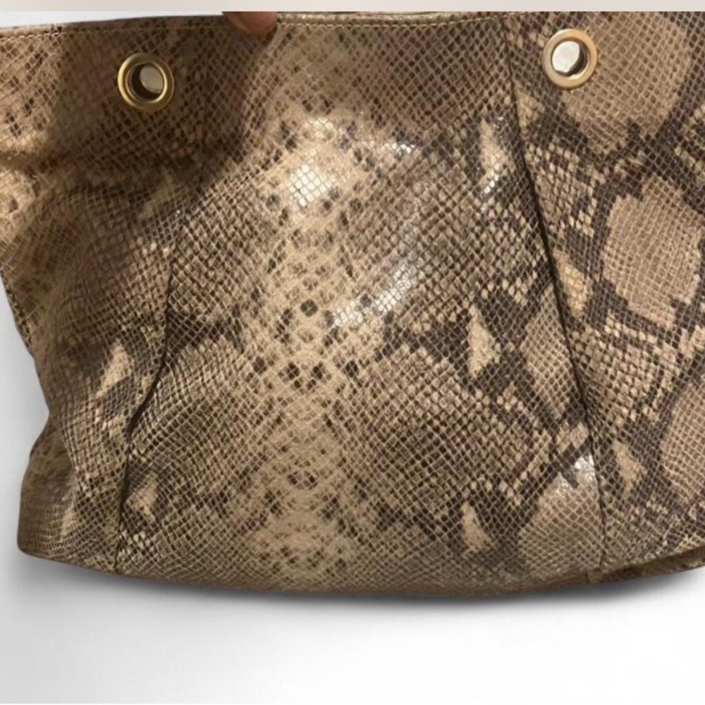 Cynthia‎ Rowley Tan Snake Print Clutch